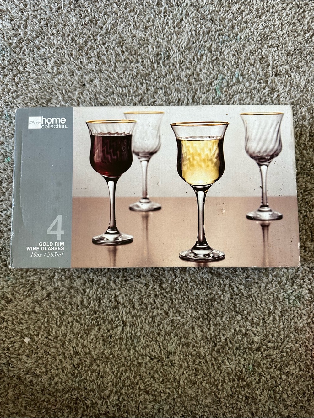 home expressions Gold Rim Wine Glasses Set of 4 Wine Glasses